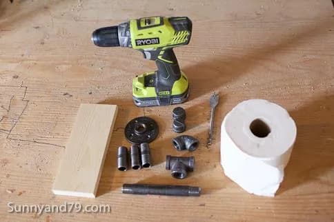 Rustic Scrap Wood and Pipe Toilet Paper Holder — step photo 3