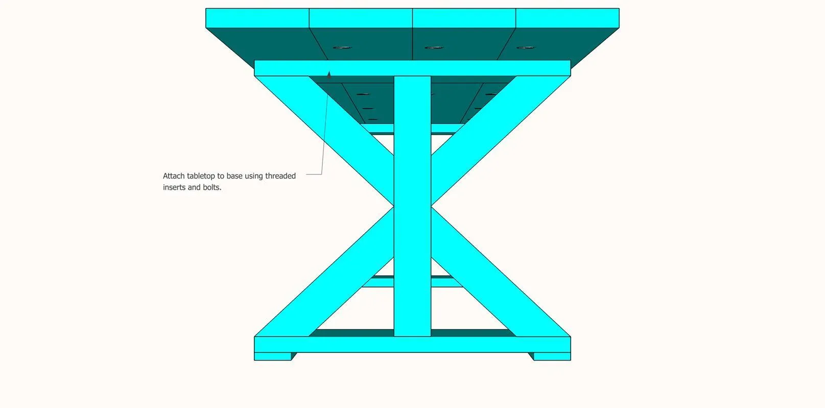 Farmhouse X Base Table — step photo 7