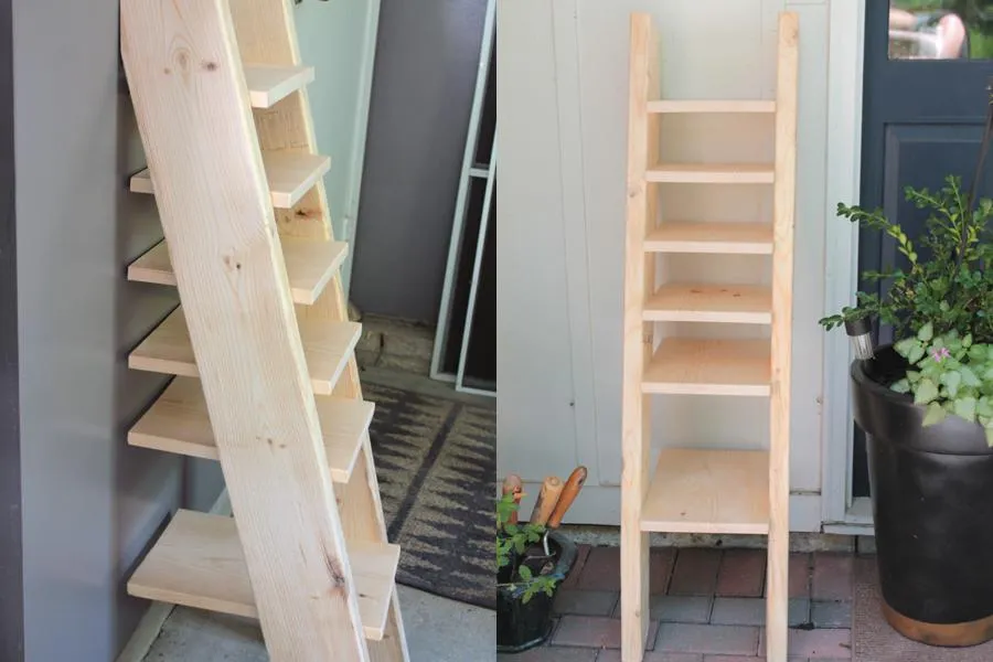 Rustic Ladder Shoe Shelf — step photo 12