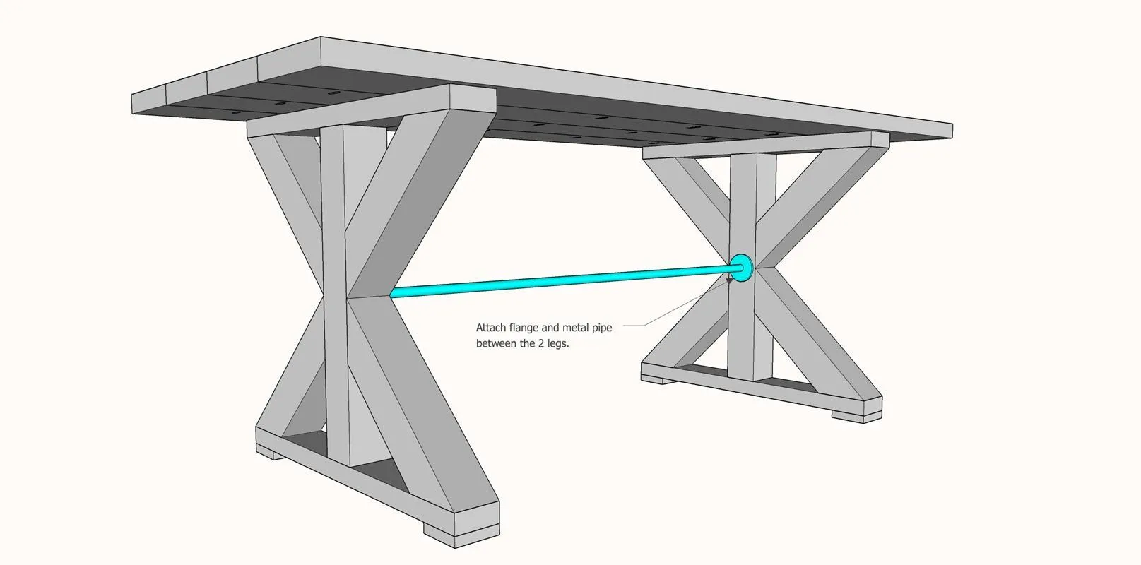 Farmhouse X Base Table — step photo 8