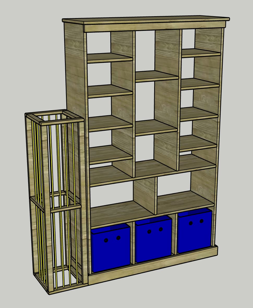 Bookcase with toy storage and animal zoo — step photo 13