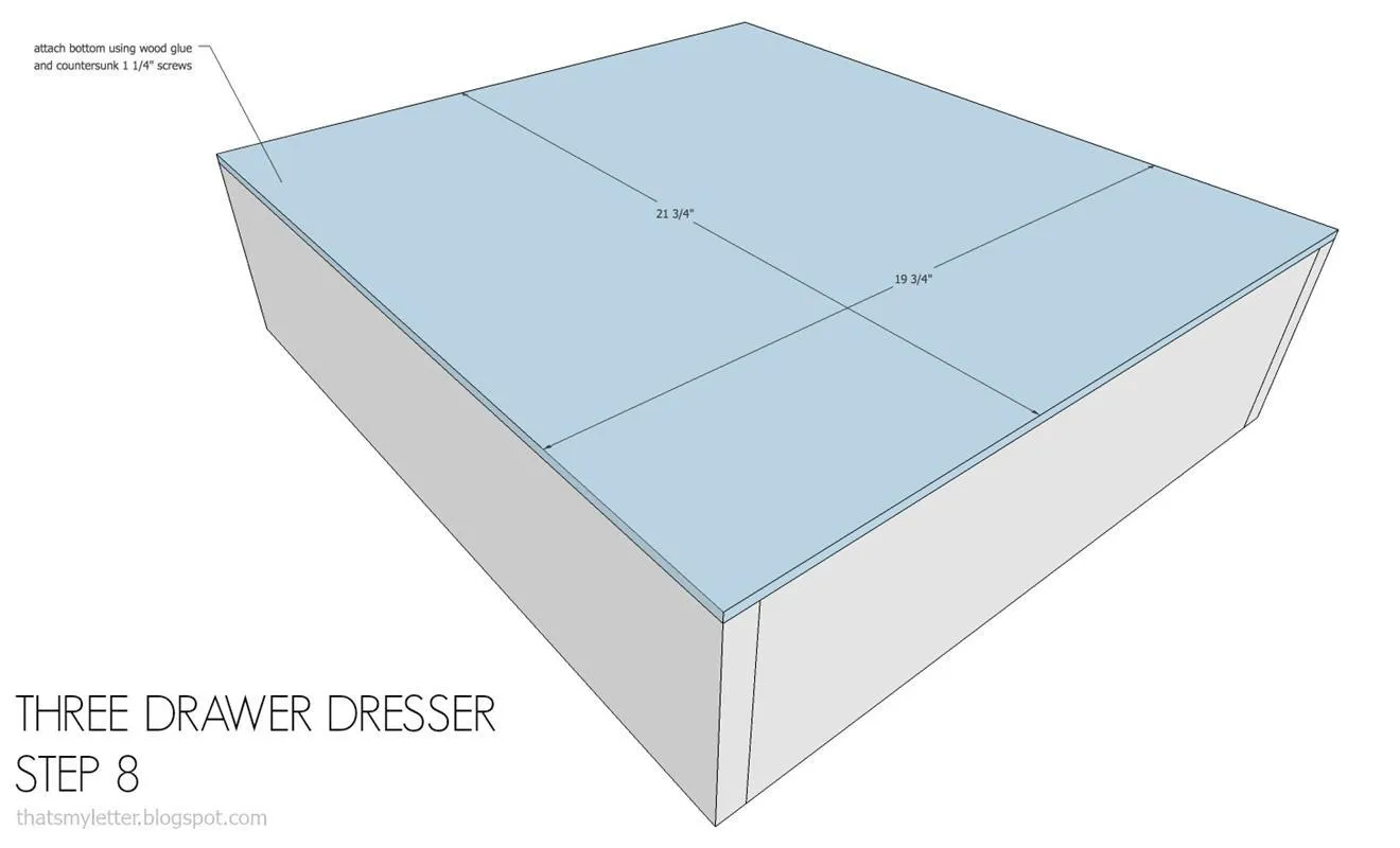 three drawer dresser — step photo 12