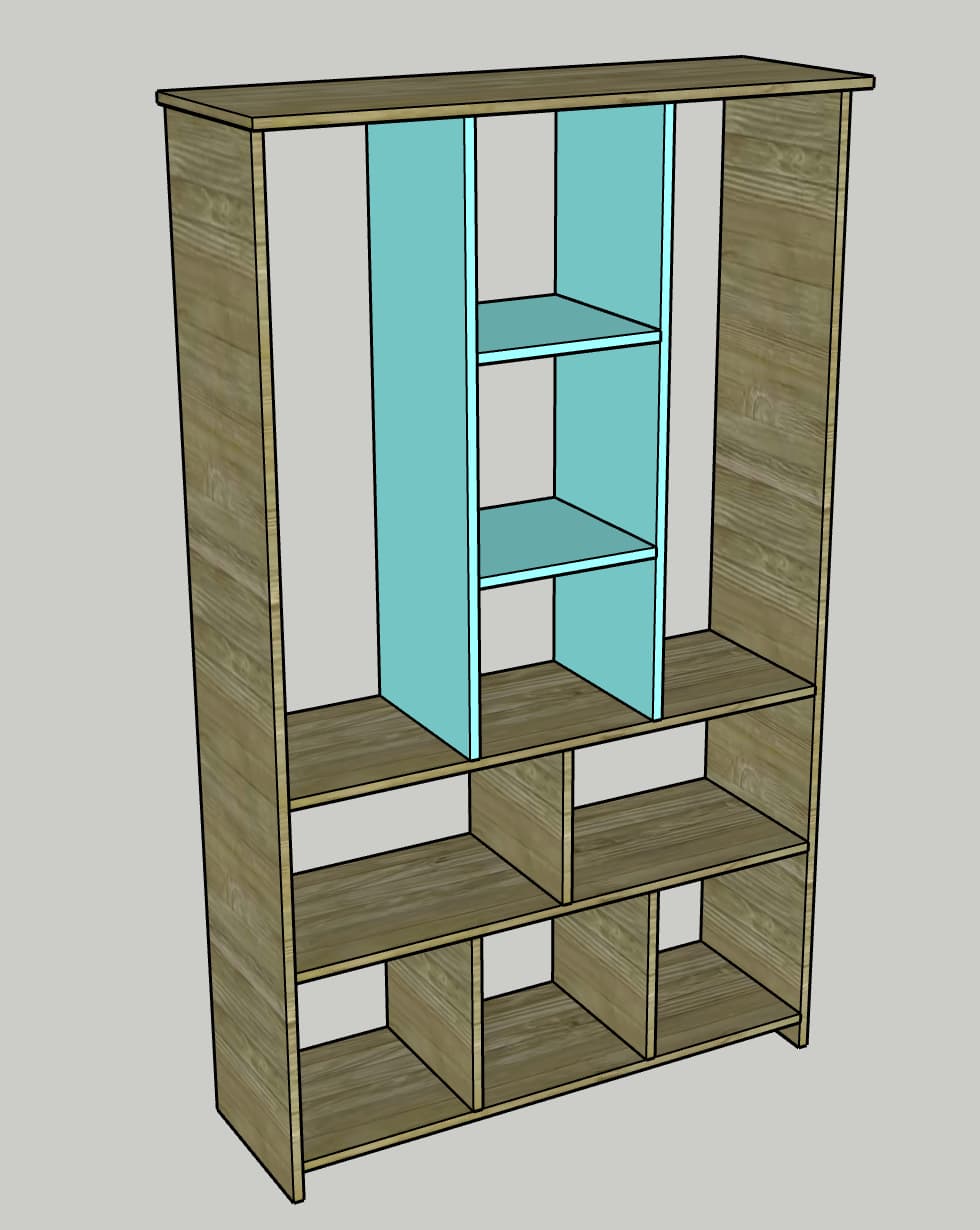 Bookcase with toy storage and animal zoo — step photo 7