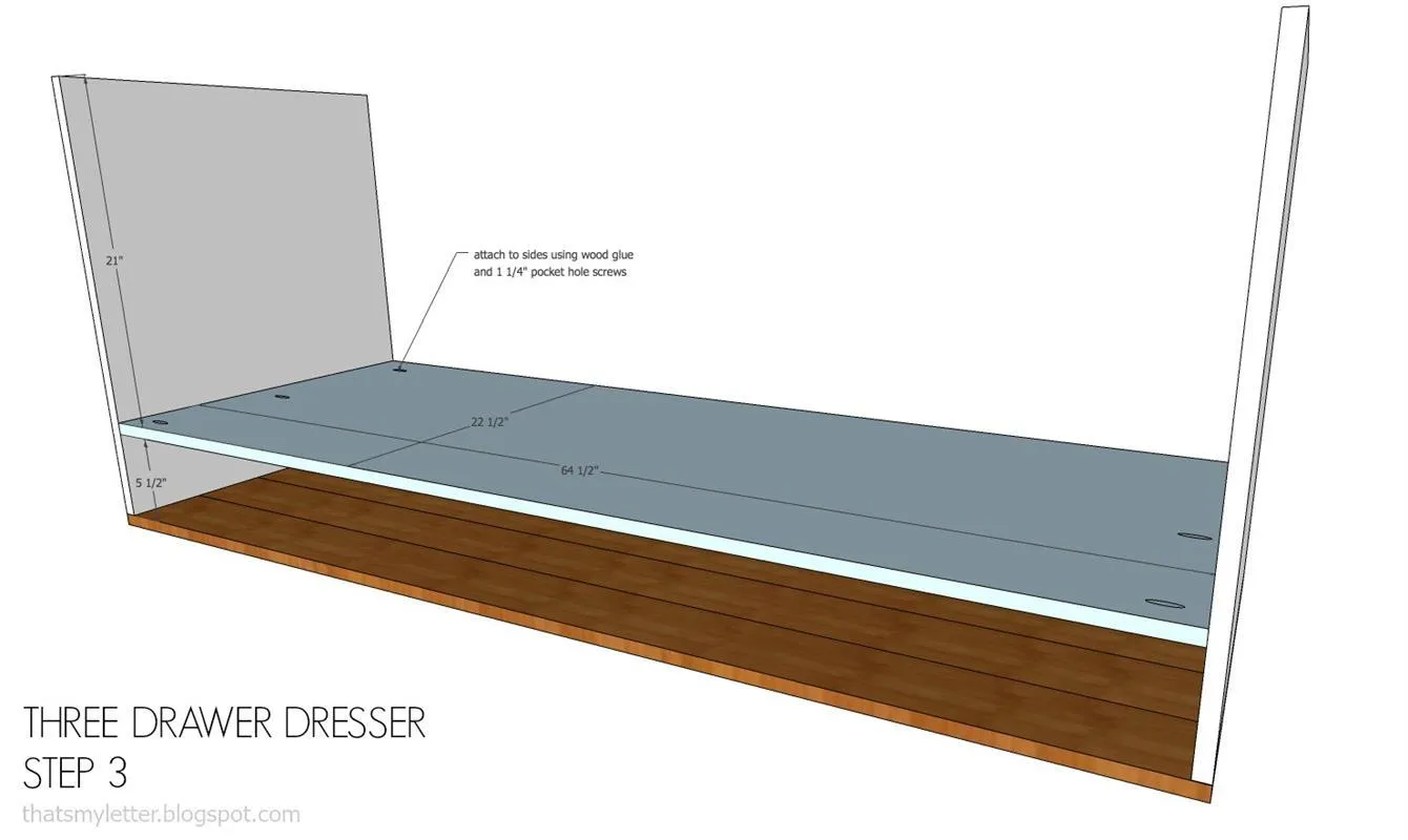 three drawer dresser — step photo 7