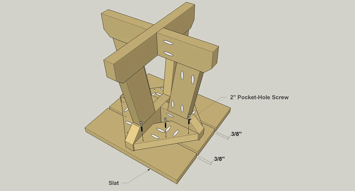 Compact Picnic Table and Stools — step photo 19