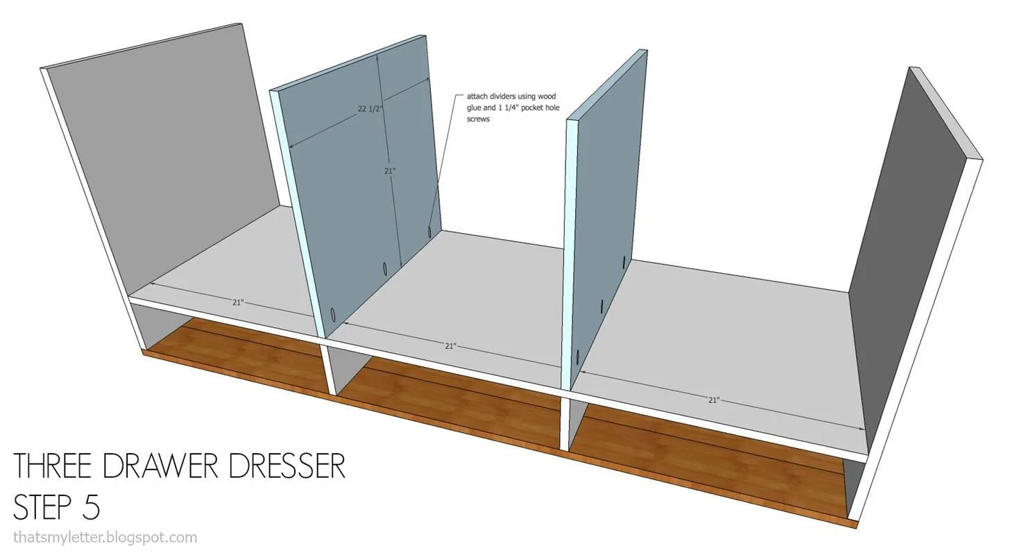 three drawer dresser — step photo 9
