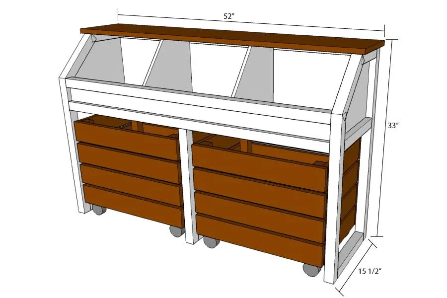 Toy Storage Console with Rolling Bins — step photo 5