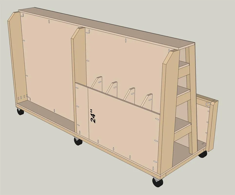 DIY Lumber Rack – How to Build a Rolling Lumber Sheet Goods Cart — step photo 30