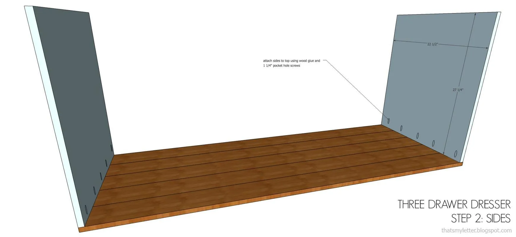 three drawer dresser — step photo 6
