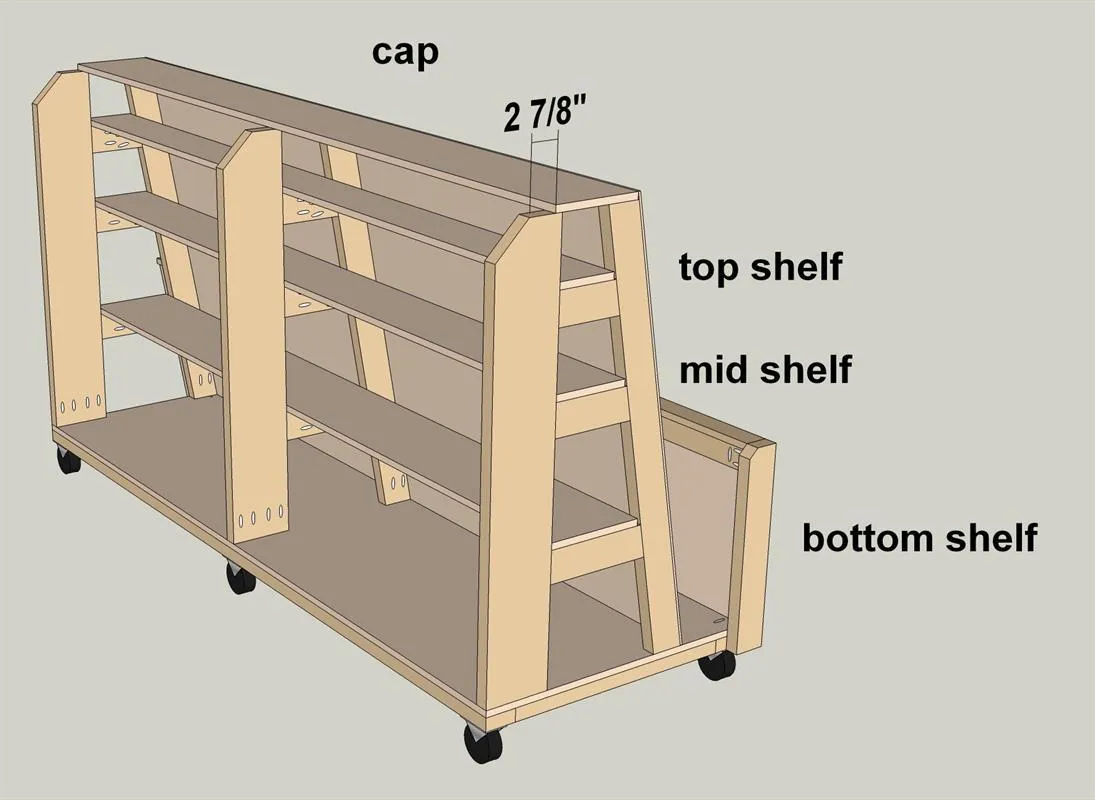 DIY Lumber Rack – How to Build a Rolling Lumber Sheet Goods Cart — step photo 25