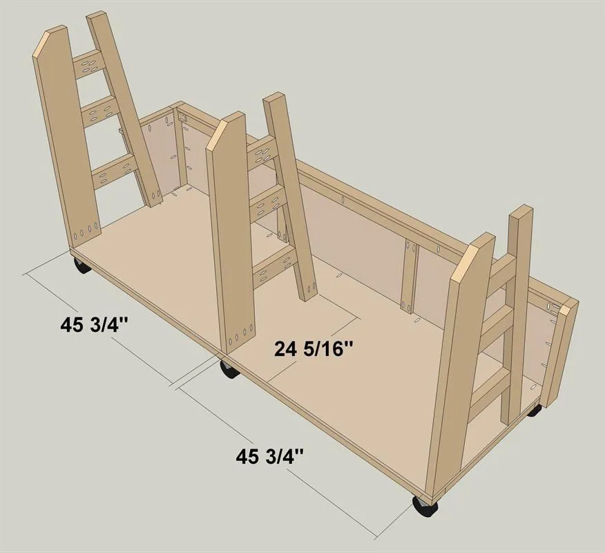 DIY Lumber Rack – How to Build a Rolling Lumber Sheet Goods Cart — step photo 23