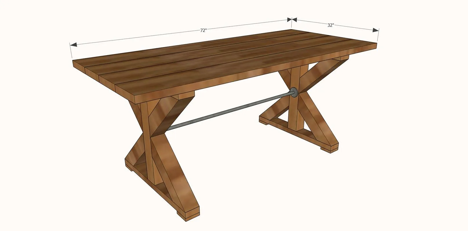 Farmhouse X Base Table — step photo 9