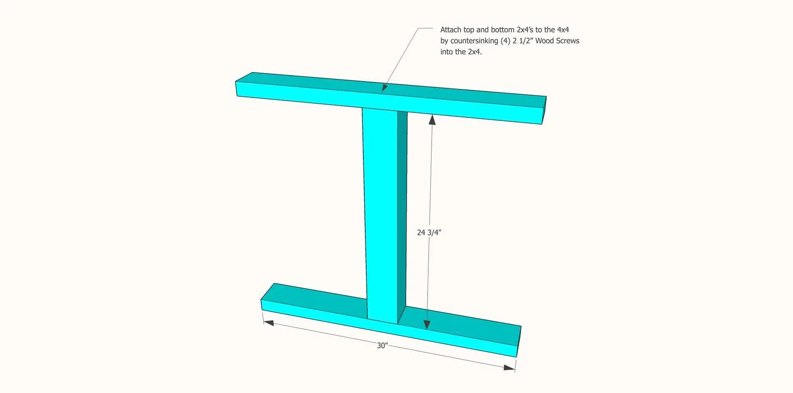Farmhouse X Base Table — step photo 3