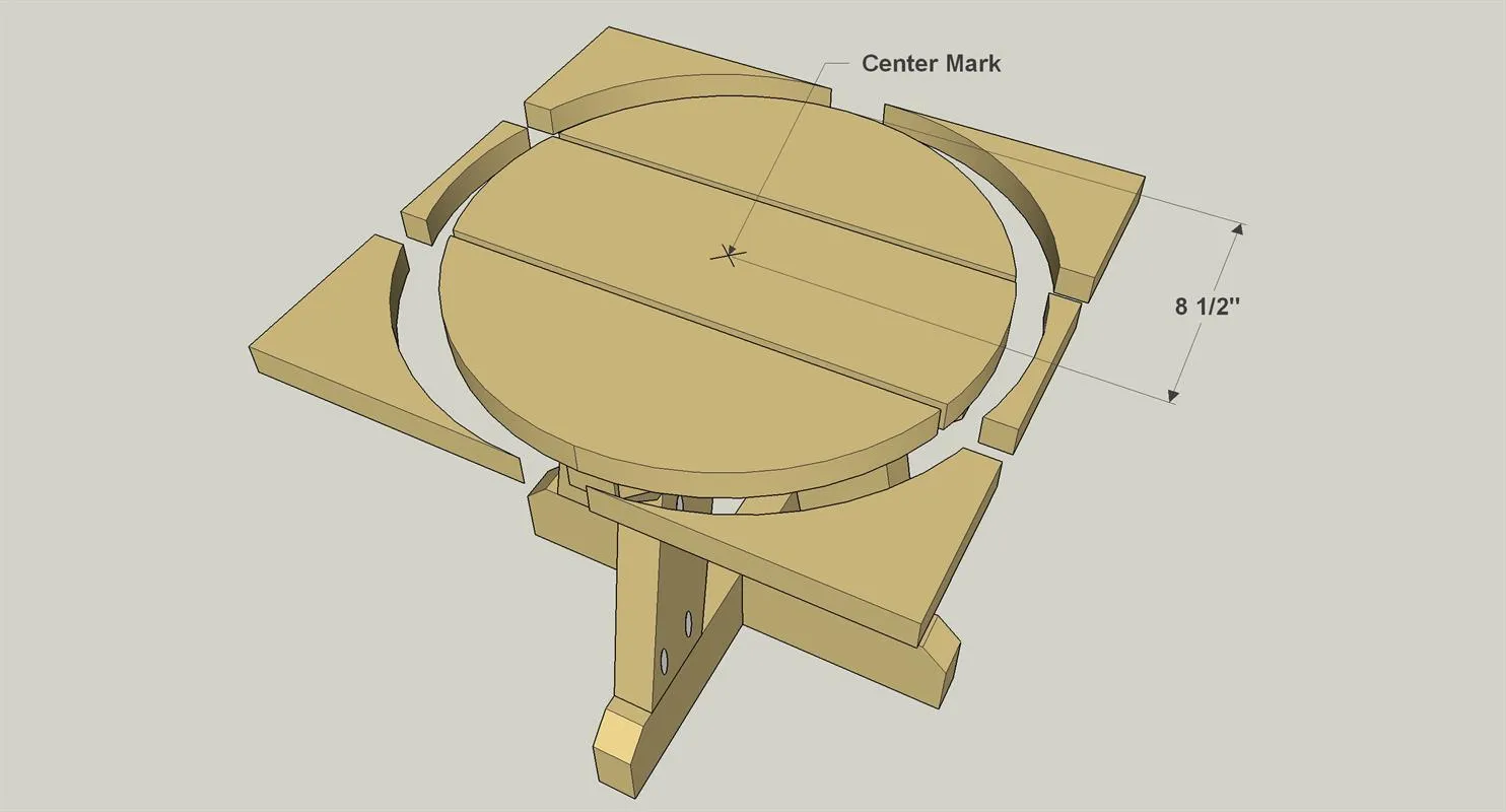 Compact Picnic Table and Stools — step photo 20